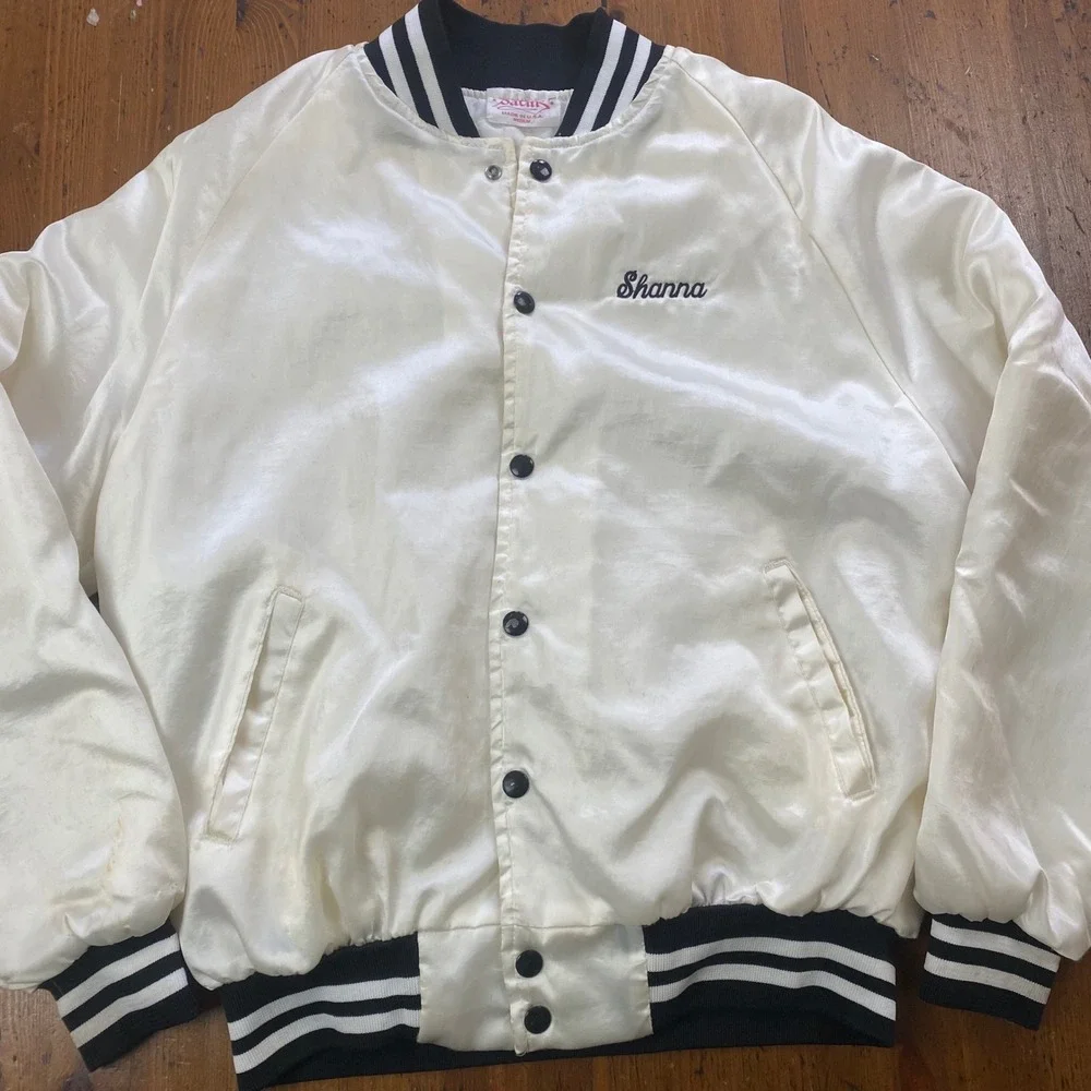 Vintage County Line Cloggers Ohio Satin Bomber Jacket Shanna‎ Retro Women's M